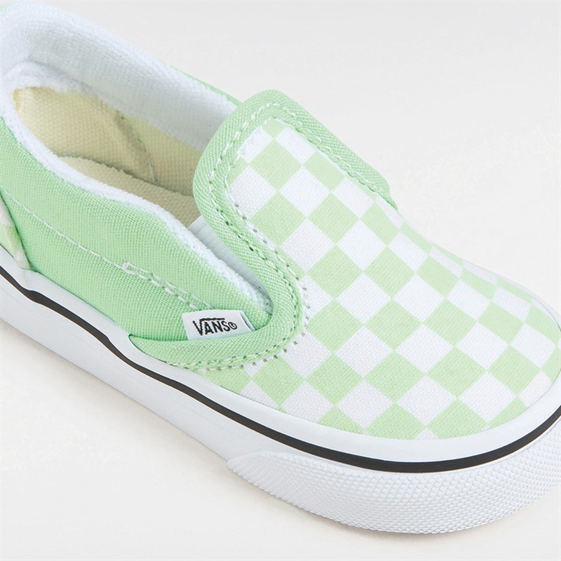Vans Infant Slip-On Checkerboard Colour Theory Trainers Pistachio Green