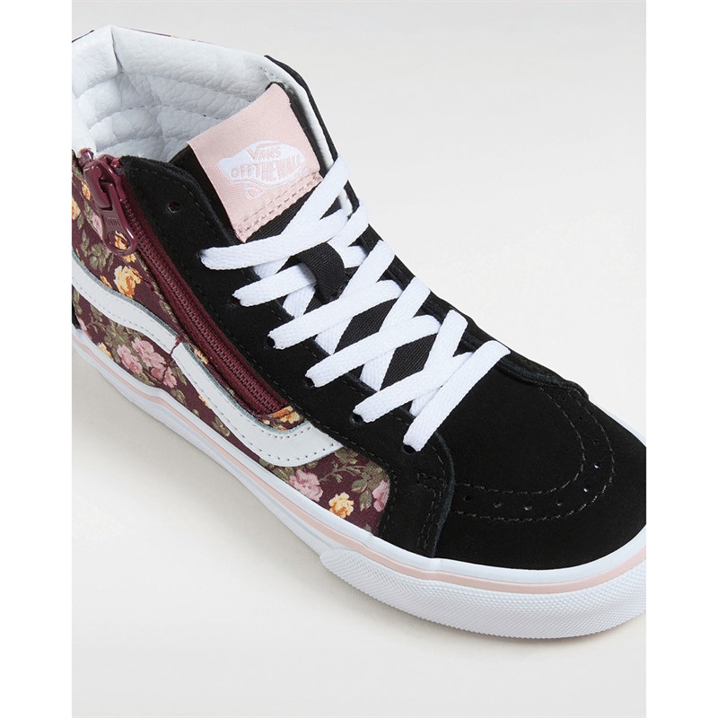Vans Girls Sk8-Hi Reissue Side Zip Trainers Black/Multi