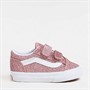 Vans Infant Girls Old Skool Velcro Glitter Trainers Rose Gold