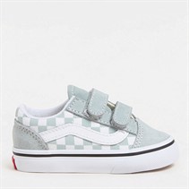 Vans Infant Old Skool Velcro Colour Theory Checkerboard Trainers Pure Grey