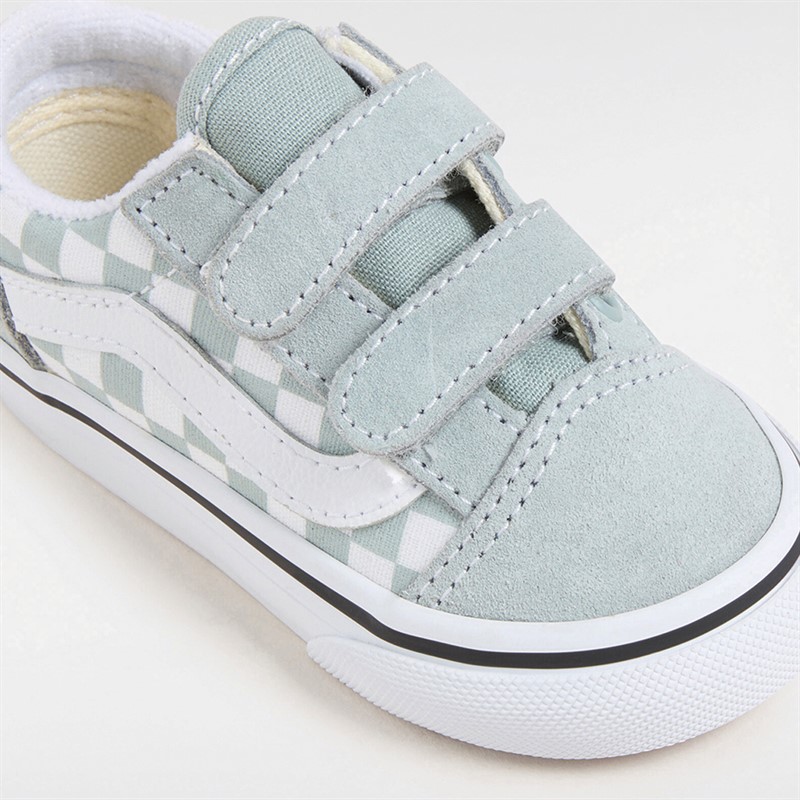 Vans Infant Old Skool Velcro Colour Theory Checkerboard Trainers Pure Grey