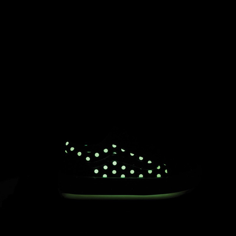 Vans Girls Old Skool Velcro Glow Rainbow Trainers Black/Multi