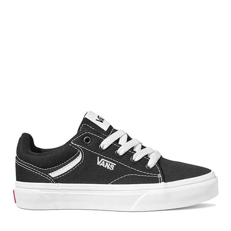 Vans Junior Seldan Canvas Trainers Black/White - Size 11K