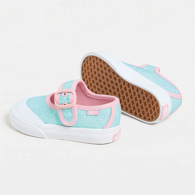 Vans Infant Girls Mary Jane Glitter Trainers Blue/Pink