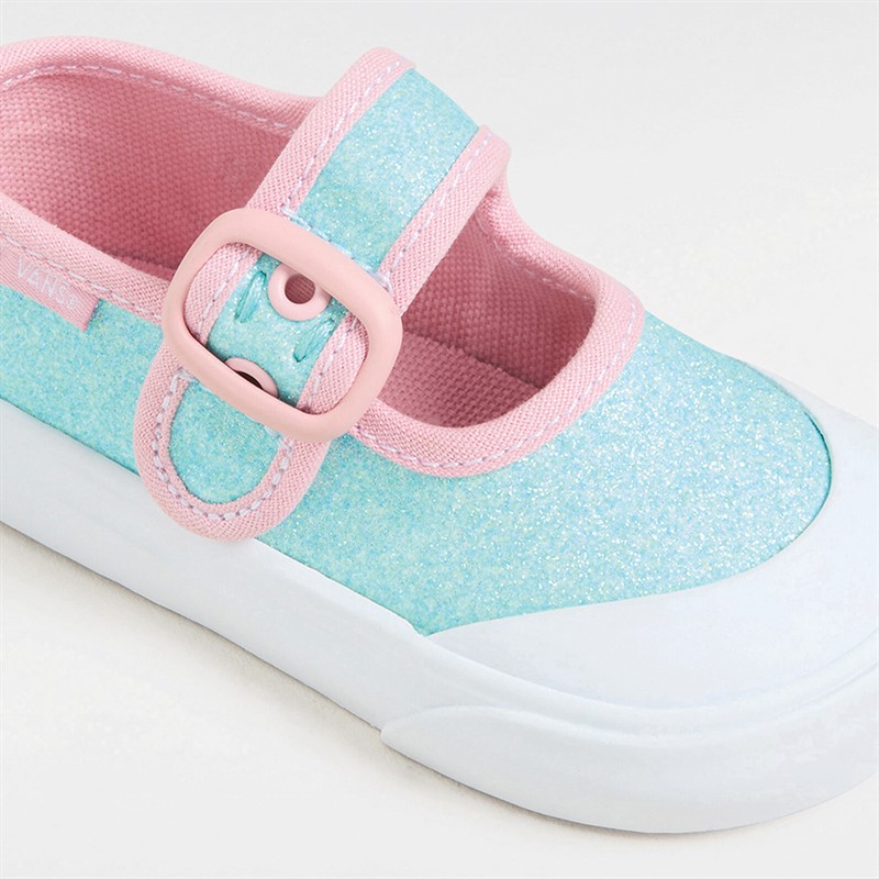 Vans Infant Girls Mary Jane Glitter Trainers Blue/Pink