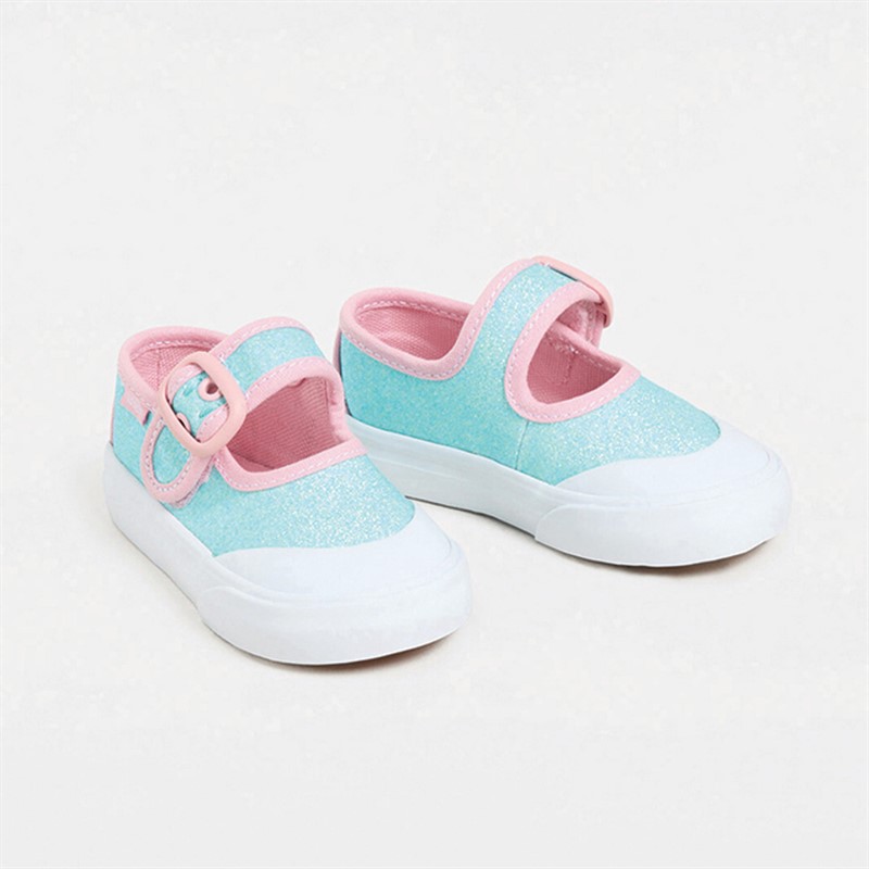 Vans Infant Girls Mary Jane Glitter Trainers Blue/Pink