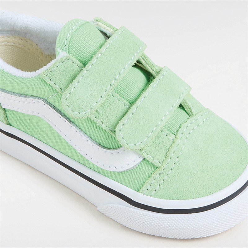 Vans Infant Old Skool Velcro Colour Theory Trainers Pistachio Green