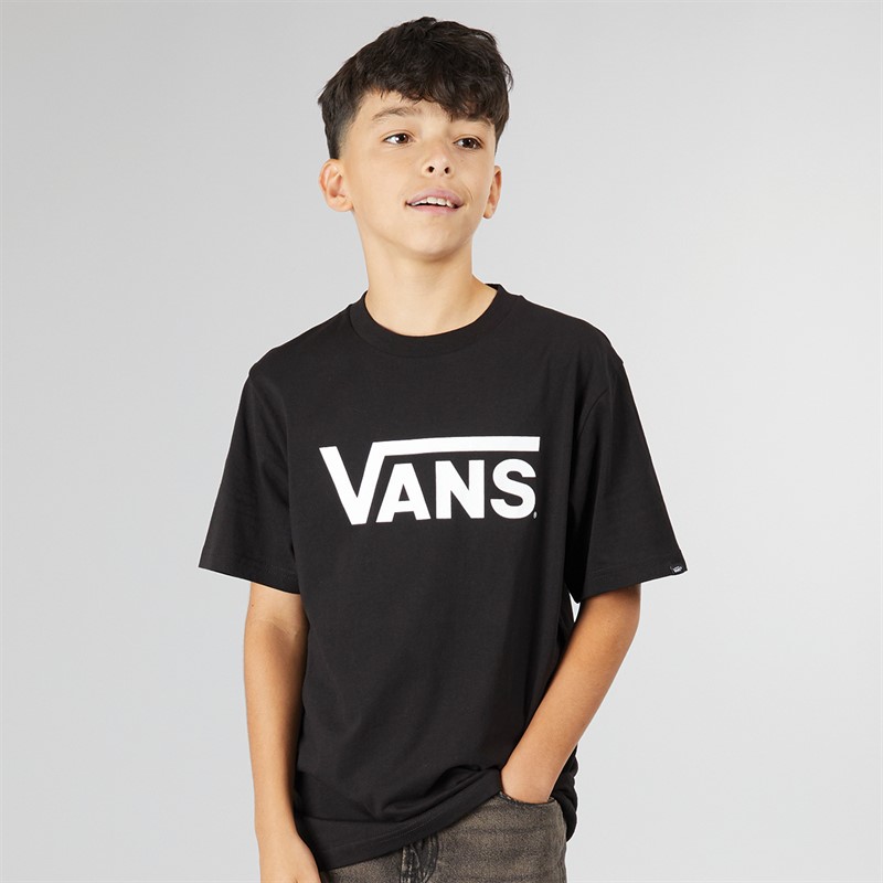 Vans T-shirt Classique Logo Garçon Junior Noir/Blanc