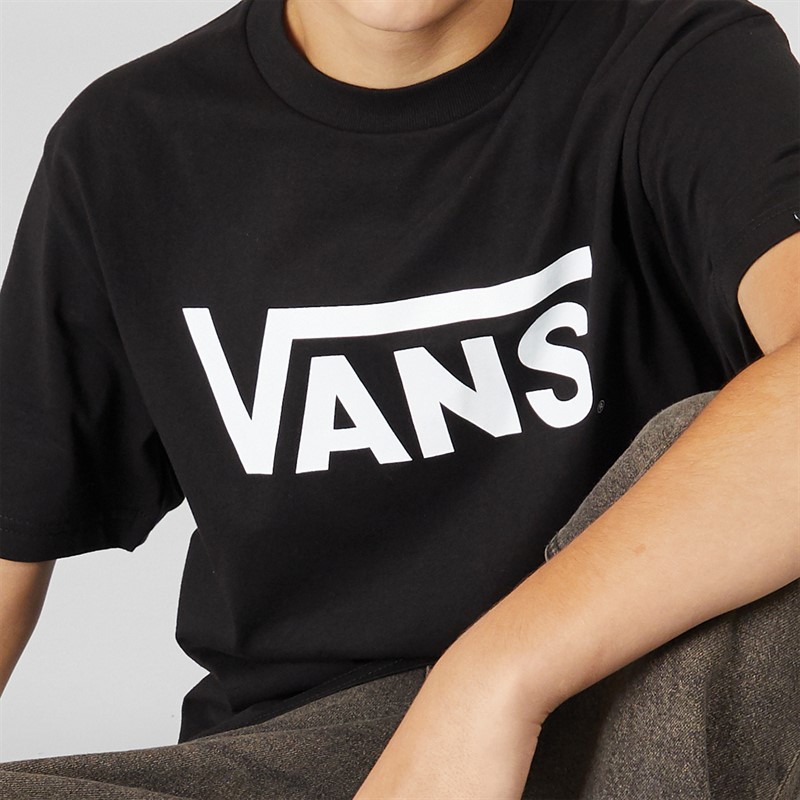 Vans T-shirt Classique Logo Garçon Junior Noir/Blanc