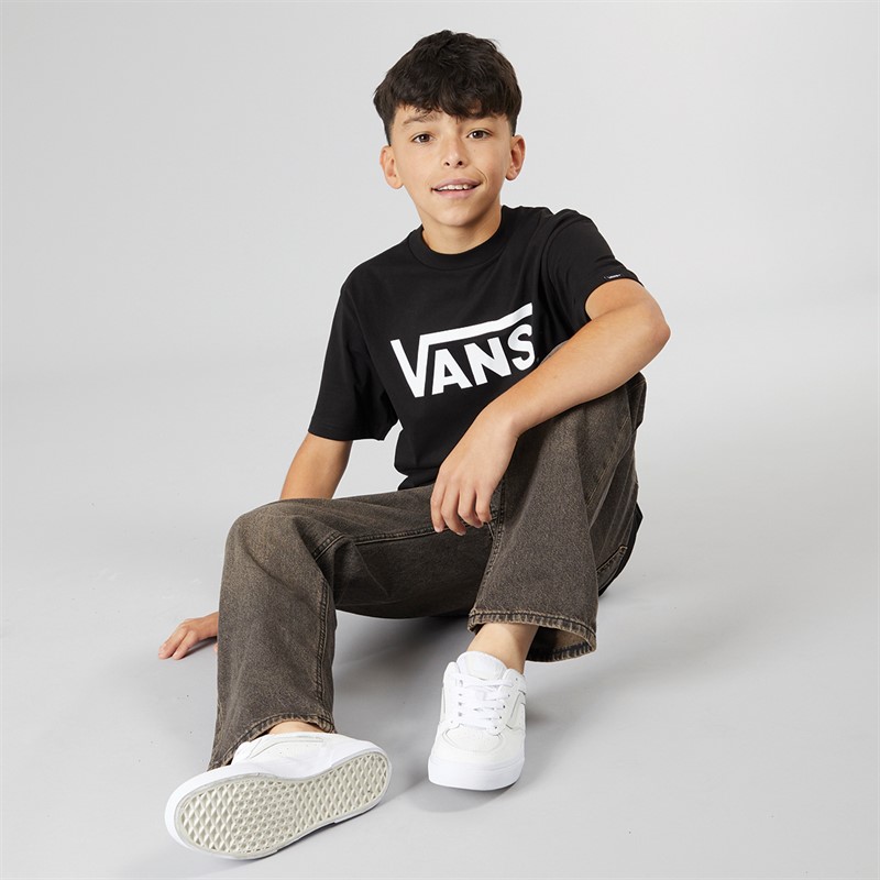 Vans T-shirt Classique Logo Garçon Junior Noir/Blanc