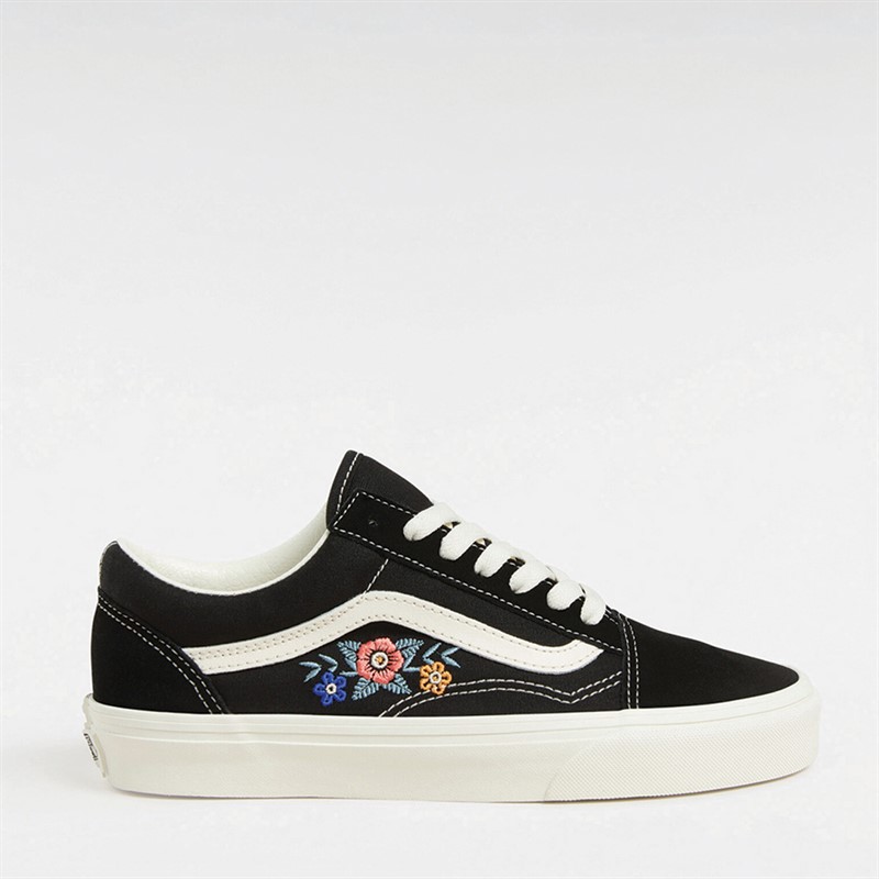 Vans Womens Old Skool Trainers Black Floral - Size 5