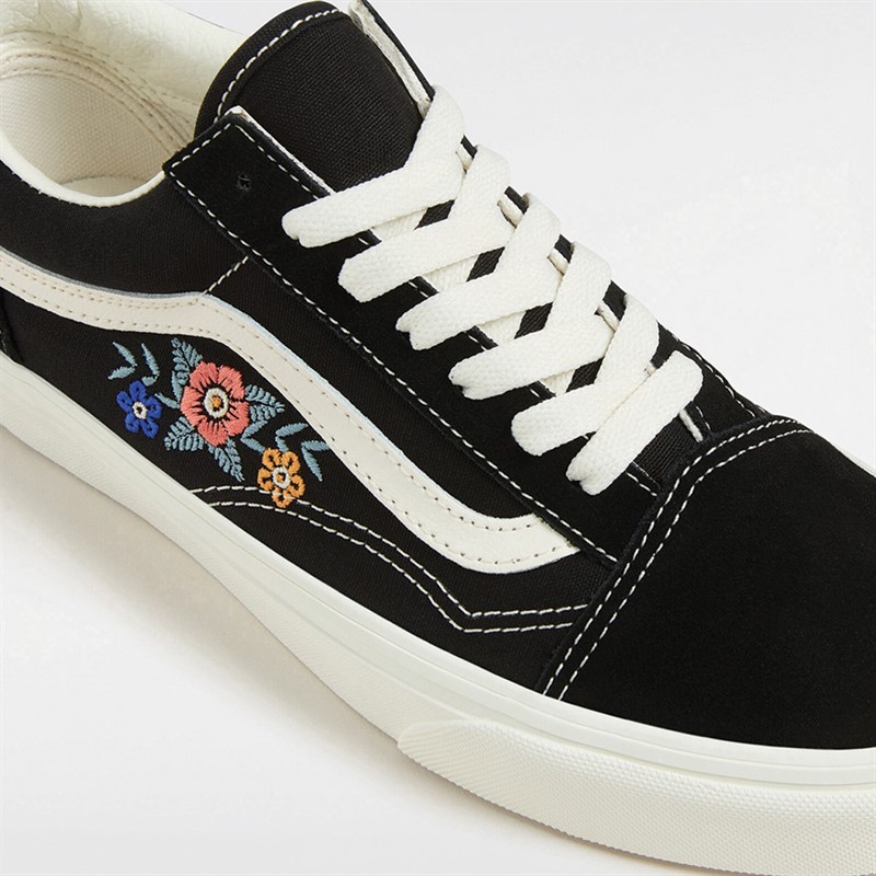 Vans Womens Old Skool Trainers Black Floral