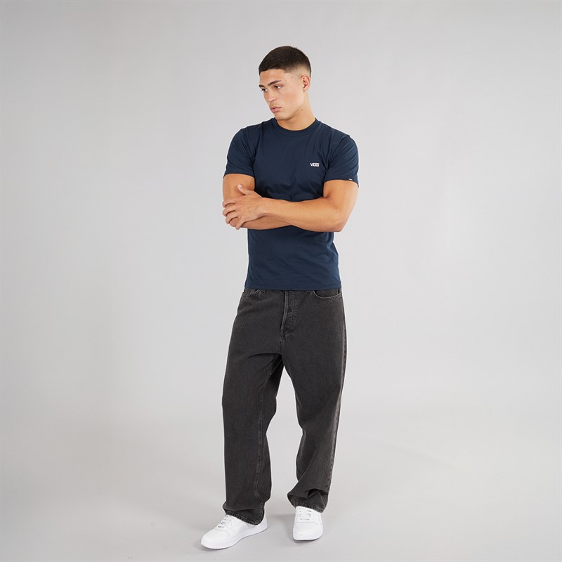 Vans Mens Left Chest Logo T-Shirt Navy/White