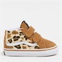 Vans Infant Sk8-Mid Reissue Velcro Leopard Trainers Brown/True White