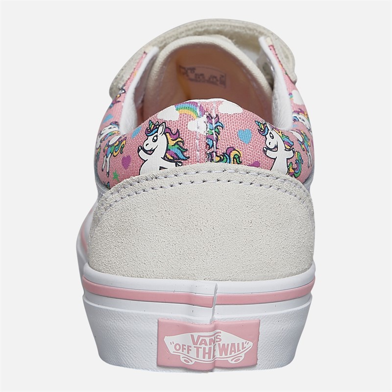 Vans Mädchen Old Skool Klettverschluss Einhorn Turnschuhe Marshmallow/Rosa