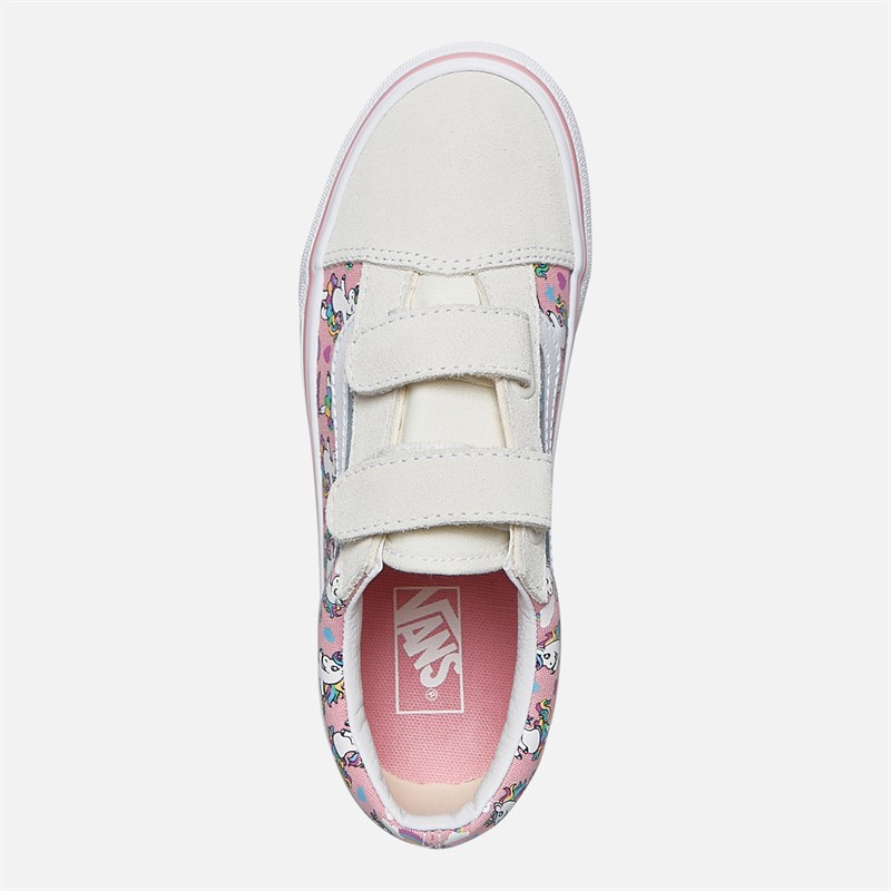 Vans Mädchen Old Skool Klettverschluss Einhorn Turnschuhe Marshmallow/Rosa