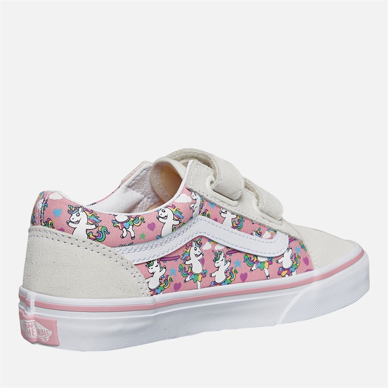 Vans Mädchen Old Skool Klettverschluss Einhorn Turnschuhe Marshmallow/Rosa