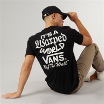 Vans Heren Warped World Grafische Rug T-shirt Zwart