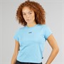 Vans Damen Basic Mini Logo T Shirt Heritage Blau
