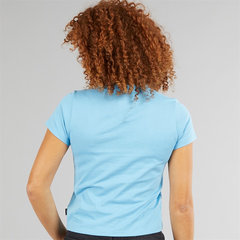 Vans Damen Basic Mini Logo T Shirt Heritage Blau