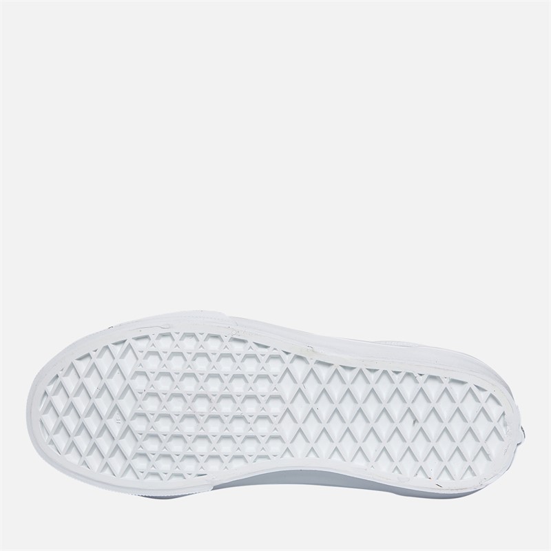 Vans Kinder Old Skool Klettverschluss Turnschuhe Weiß Mono