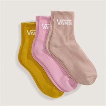 Vans Unisex Classic Three Pack Half Crew Socks Pink Dawn