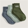 Vans Kids Classic Three Pack Half Crew Socks Gray Olive