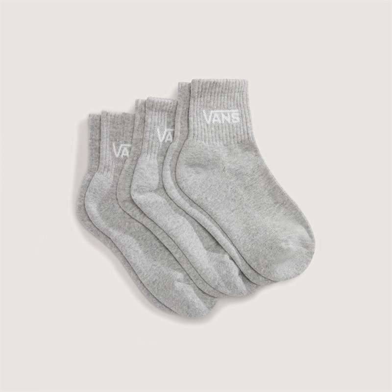 Vans Kids Classic Three Pack Half Crew Socks Heather Grey