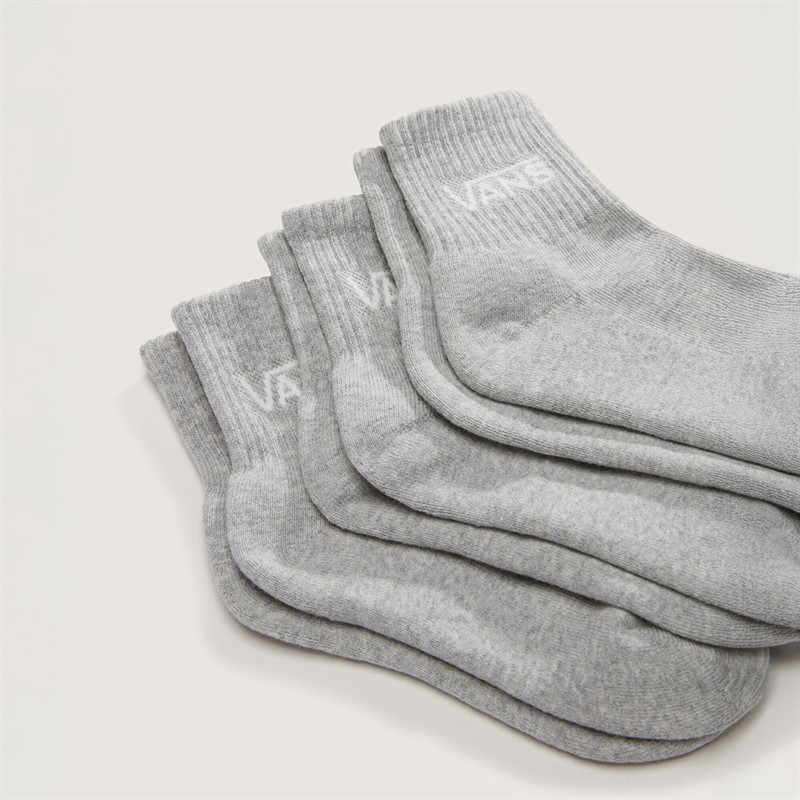 Vans Kids Classic Three Pack Half Crew Socks Heather Grey