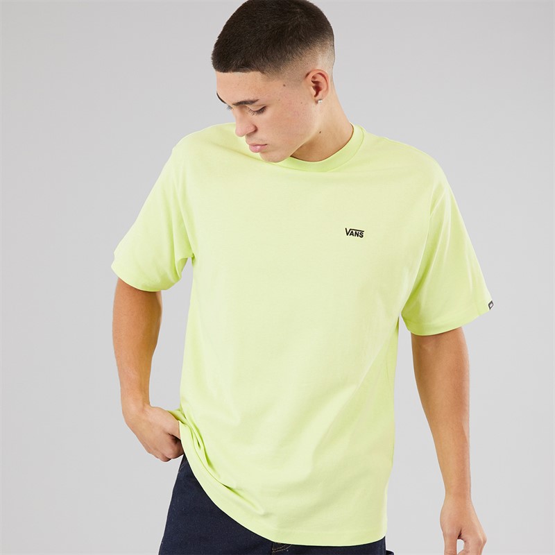 Vans Mens Left Chest Logo Loose Fit T-Shirt Shadow Lime