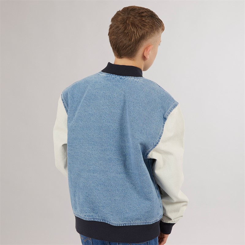 Vans Junior Boys Denim Baseball Jacket Stonewash/Blue