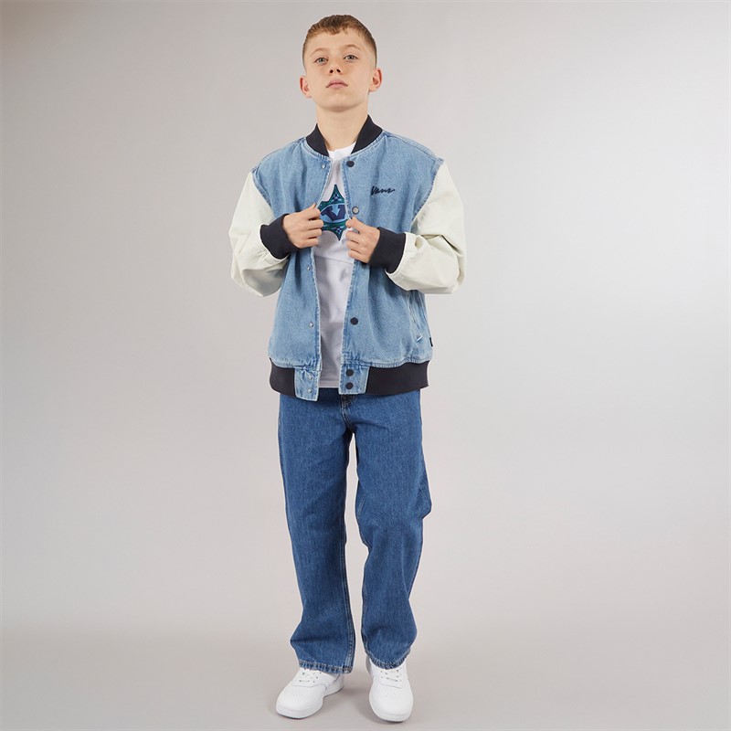 Vans Junior Boys Denim Baseball Jacket Stonewash/Blue