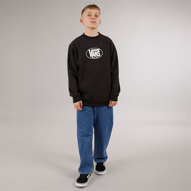 Vans Junior Boys Classic Oval Crew Sweatshirt Black