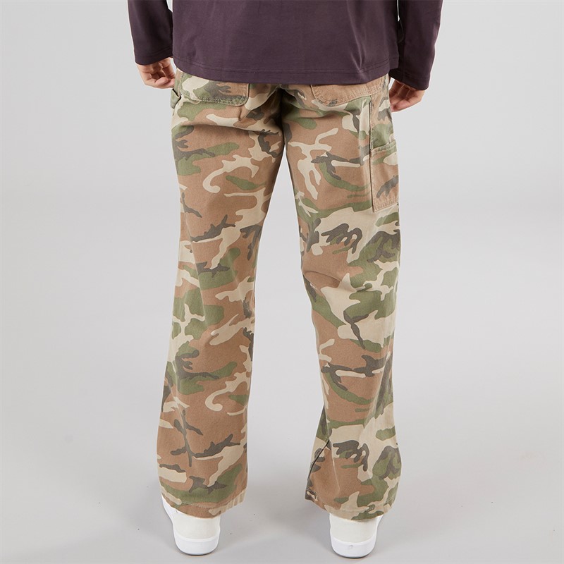 Vans Mens Drill Chore Carpenter Loose Camo Trousers Vintage Camo