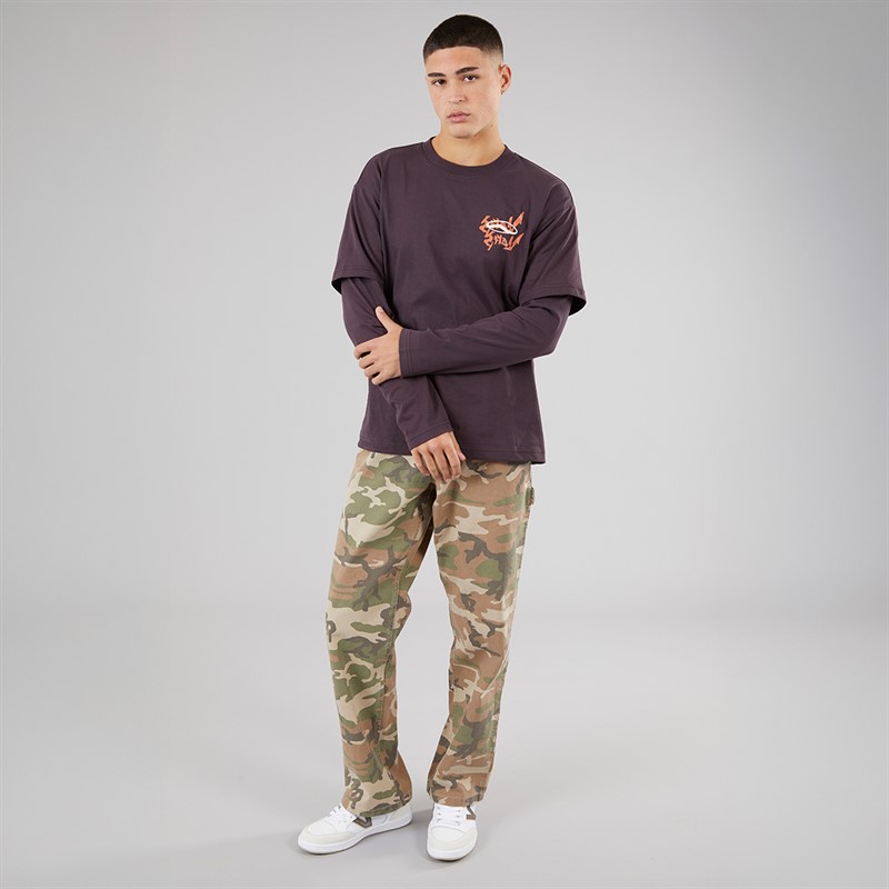 Vans Mens Drill Chore Carpenter Loose Camo Trousers Vintage Camo