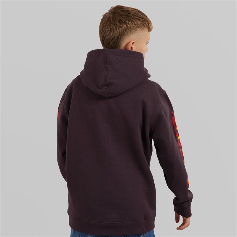 Vans Junior Boys Inferno Graphic Hoodie Dark Port