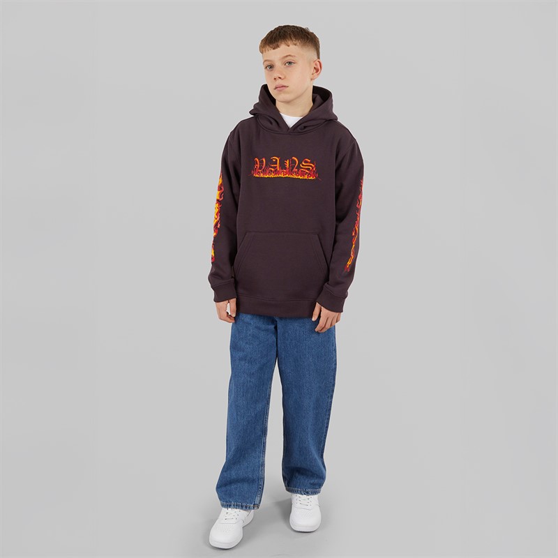 Vans Junior Boys Inferno Graphic Hoodie Dark Port