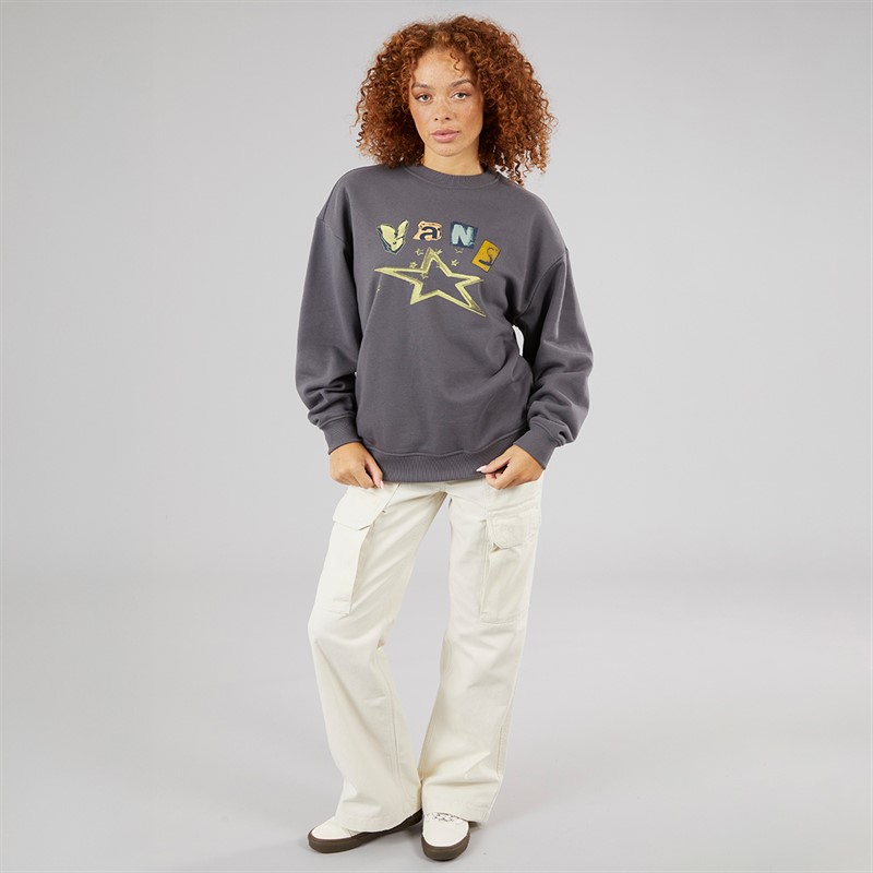 Vans Womens Perforate Crew Sweatshirt Asphalt
