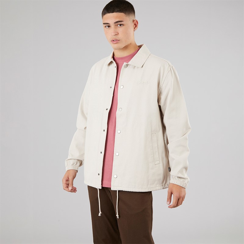 Vans Mens Torrey Canvas Coaches Jacket Taupe Mist