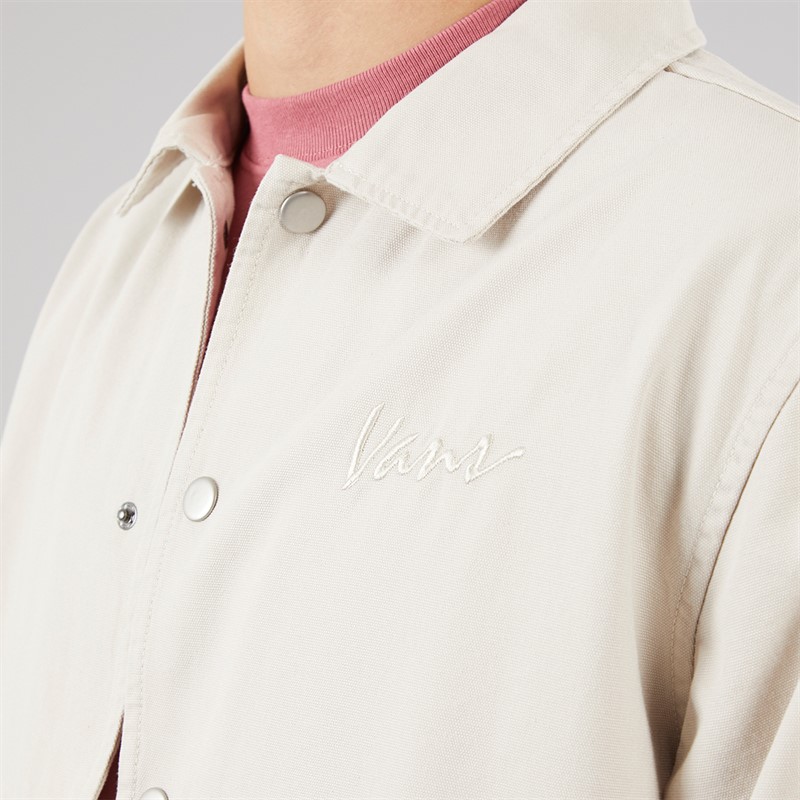 Vans Mens Torrey Canvas Coaches Jacket Taupe Mist