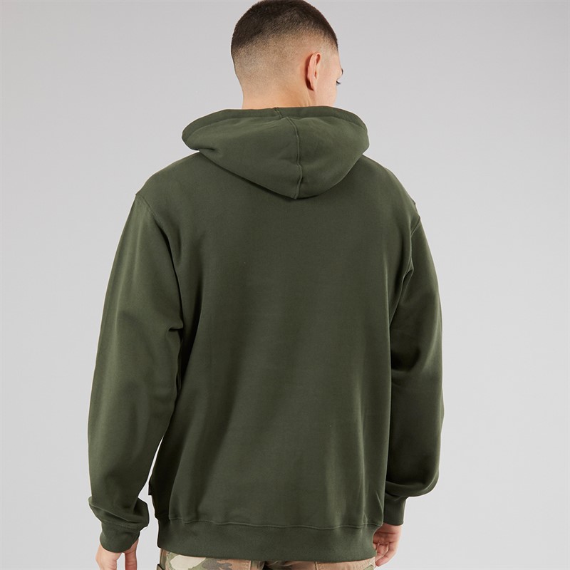 Vans Mens Left Chest Logo Loose Hoodie Dried Kelp