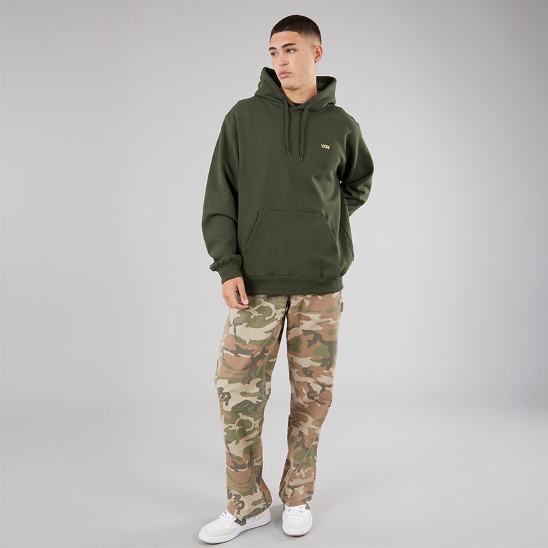 Vans Mens Left Chest Logo Loose Hoodie Dried Kelp