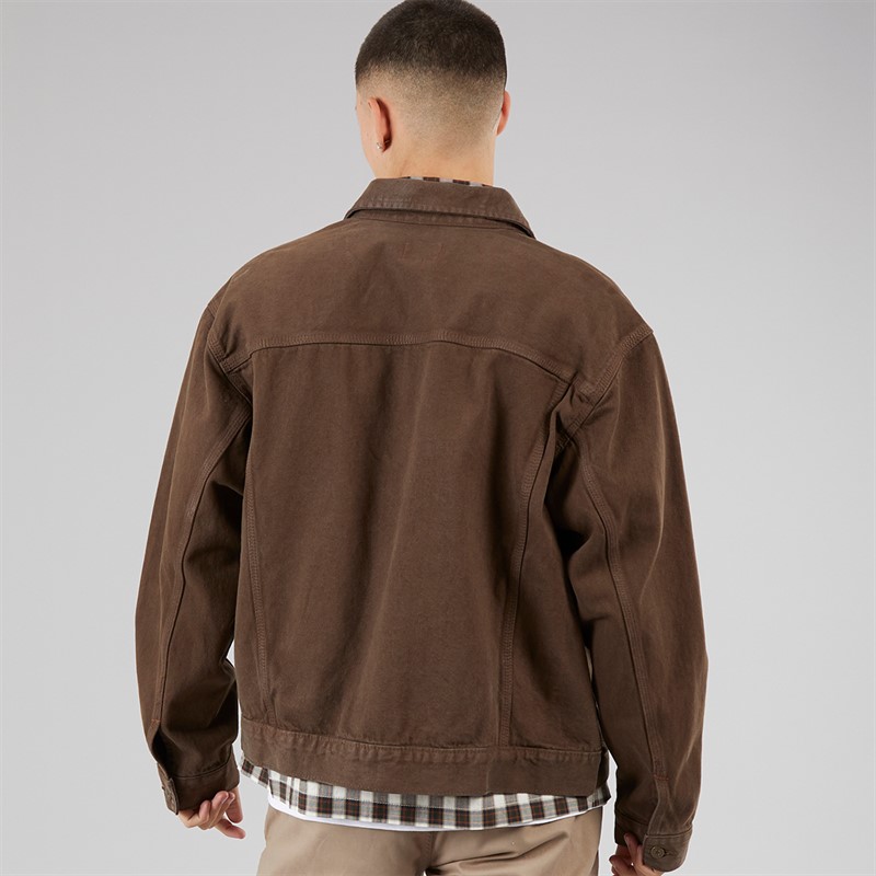 Vans Mens Skate Garage Denim Jacket Coal Brown