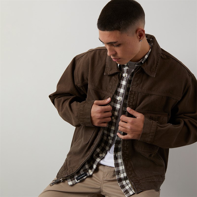 Vans Mens Skate Garage Denim Jacket Coal Brown