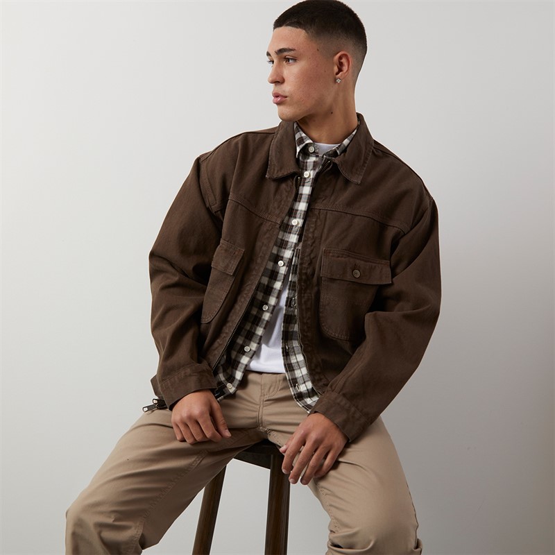 Vans Mens Skate Garage Denim Jacket Coal Brown