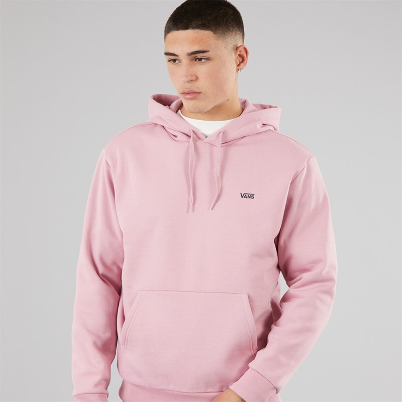 Vans Mens Left Chest Logo Hoodie Pink Dawn