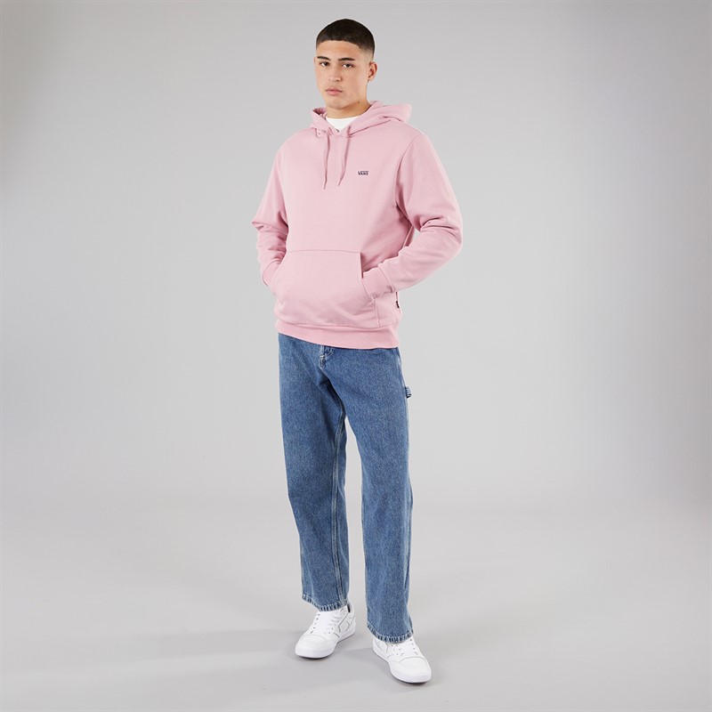 Vans Mens Left Chest Logo Hoodie Pink Dawn