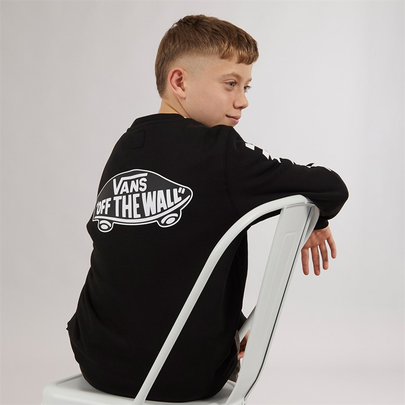 Vans Junior Boys Exposition Checkerboard Crew Sweatshirt Black