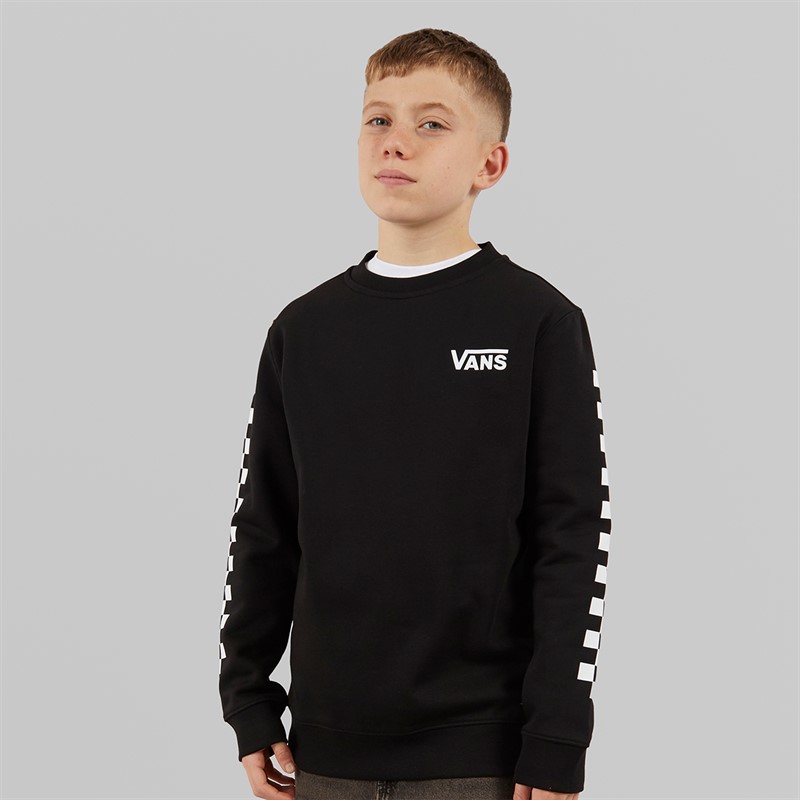 Vans Junior Boys Exposition Checkerboard Crew Sweatshirt Black