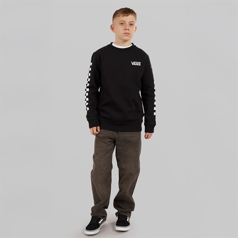 Vans Junior Boys Exposition Checkerboard Crew Sweatshirt Black